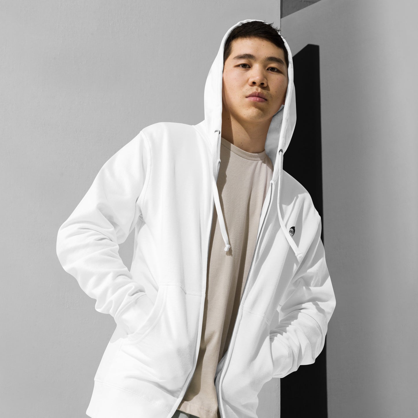 DOJO - Embroidered Wave Zip Up Hoodie
