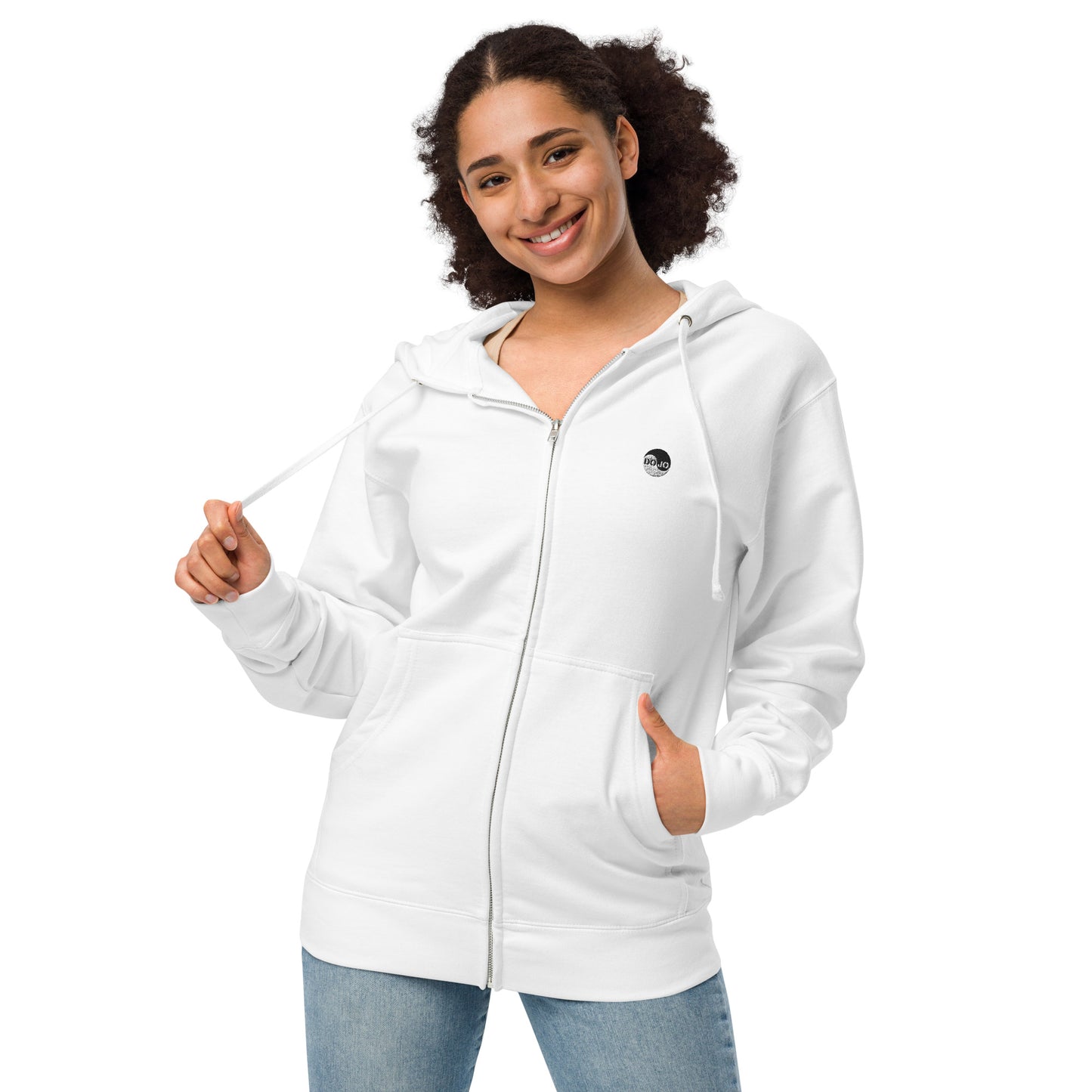 DOJO - Embroidered Wave Zip Up Hoodie