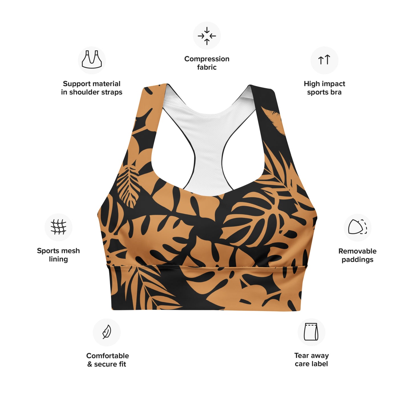 DOJO Yin - Floral Sports Top (Dusty Orange)