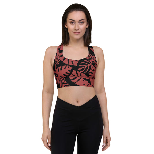 DOJO Yin - Floral Sports Top (Dusty Red)