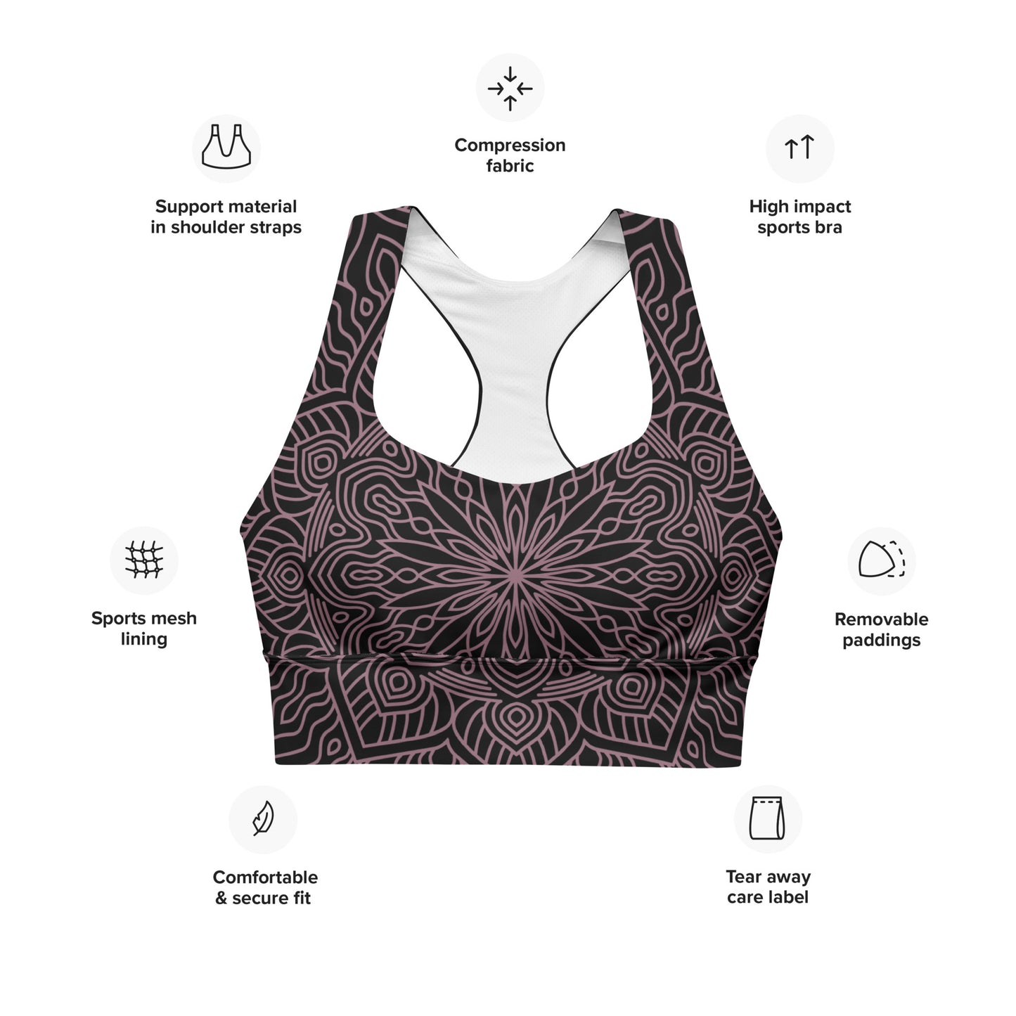 DOJO Yin - Mandala Sports Top (Rose)