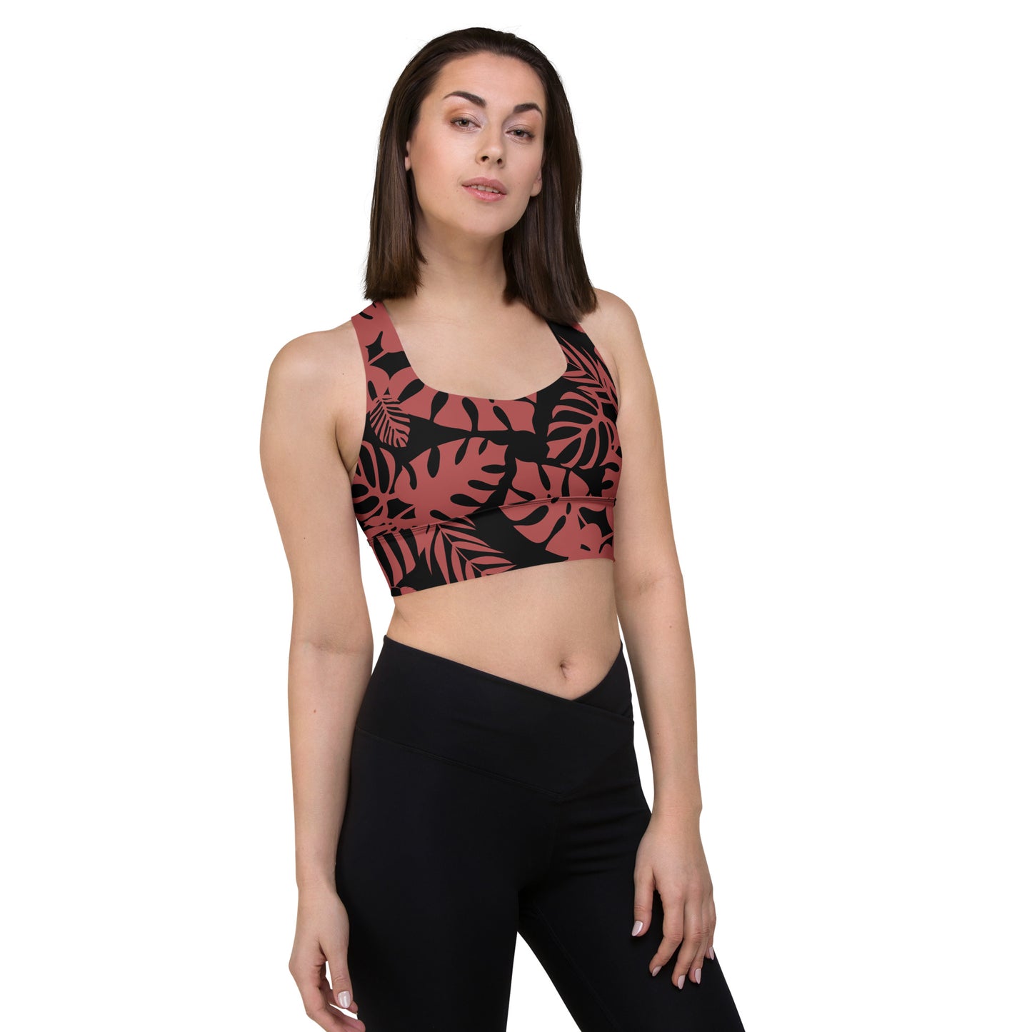 DOJO Yin - Floral Sports Top (Dusty Red)