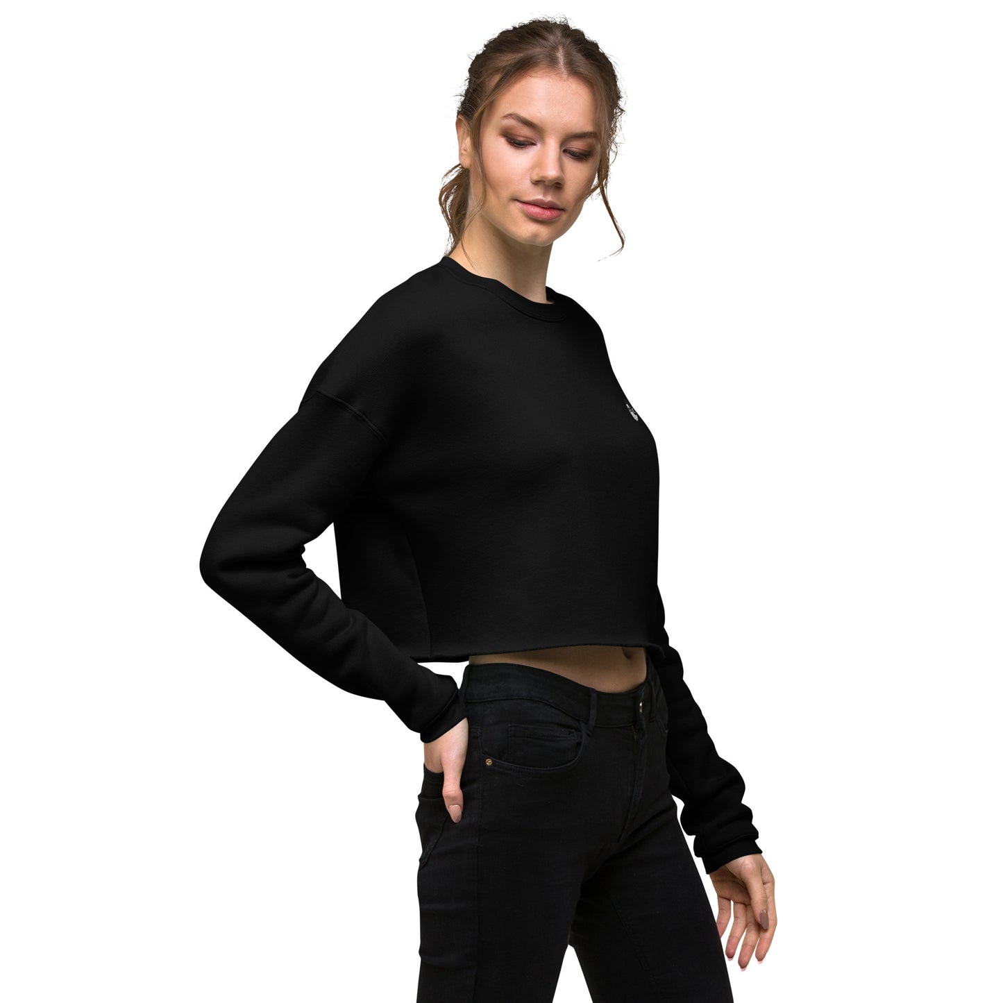 DOJO Yin - Embroidered Wave Crop Sweatshirt