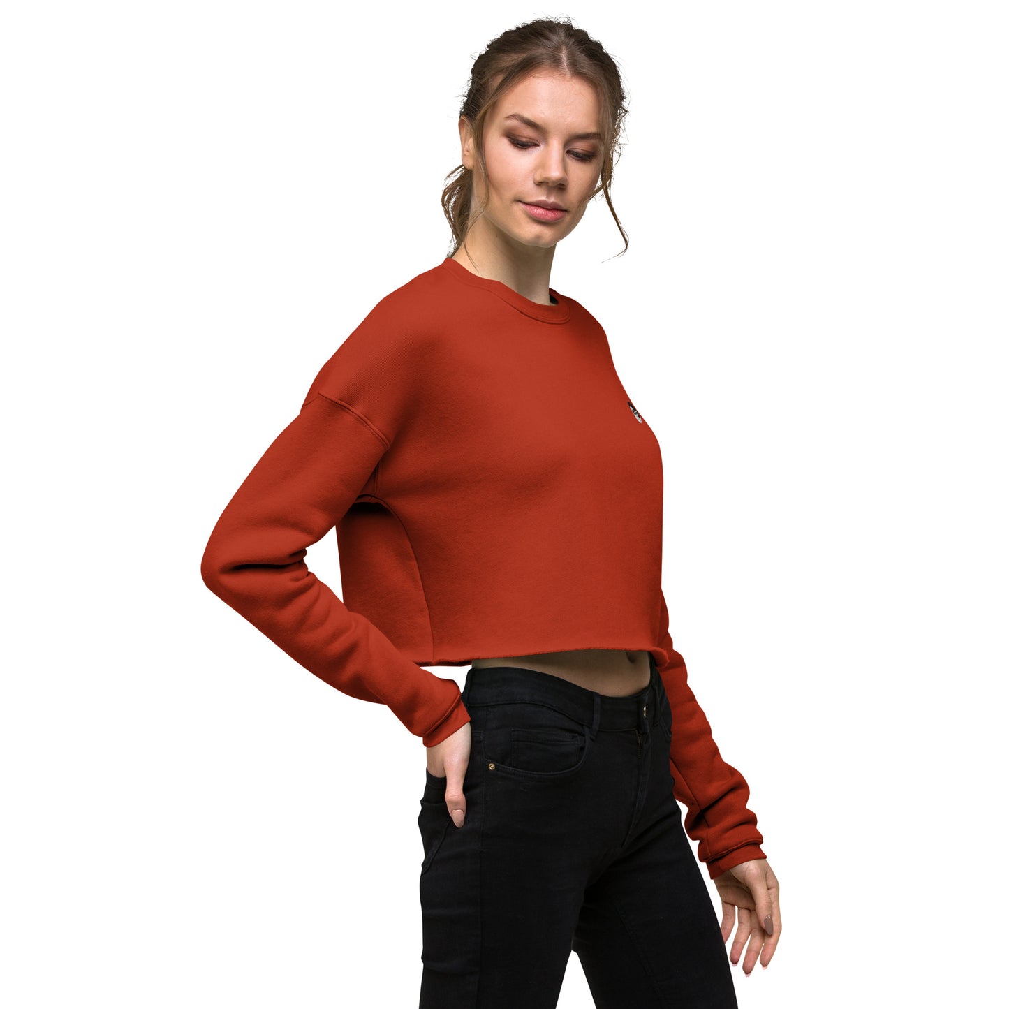 DOJO Yin - Embroidered Wave Crop Sweatshirt