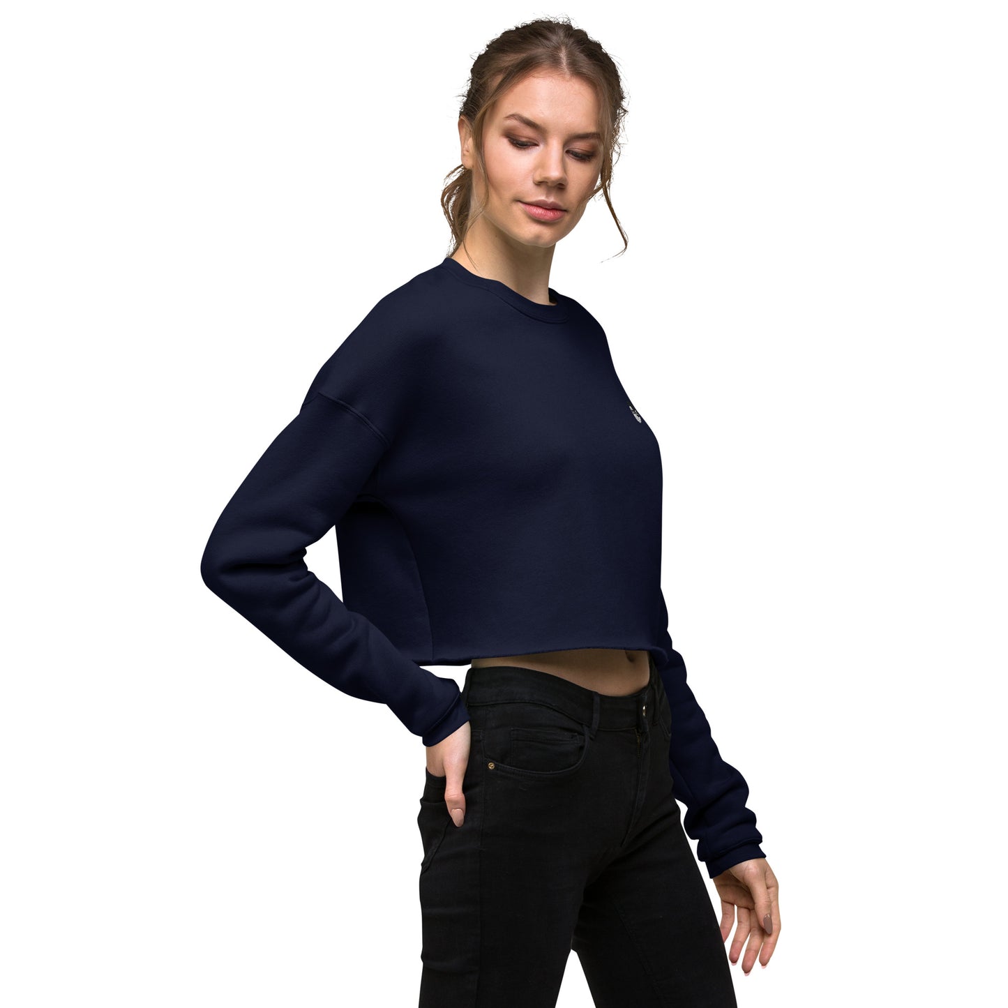 DOJO Yin - Embroidered Wave Crop Sweatshirt